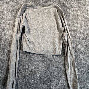 Fashion Nova Charcoal Grey cropped long sleeve Size S